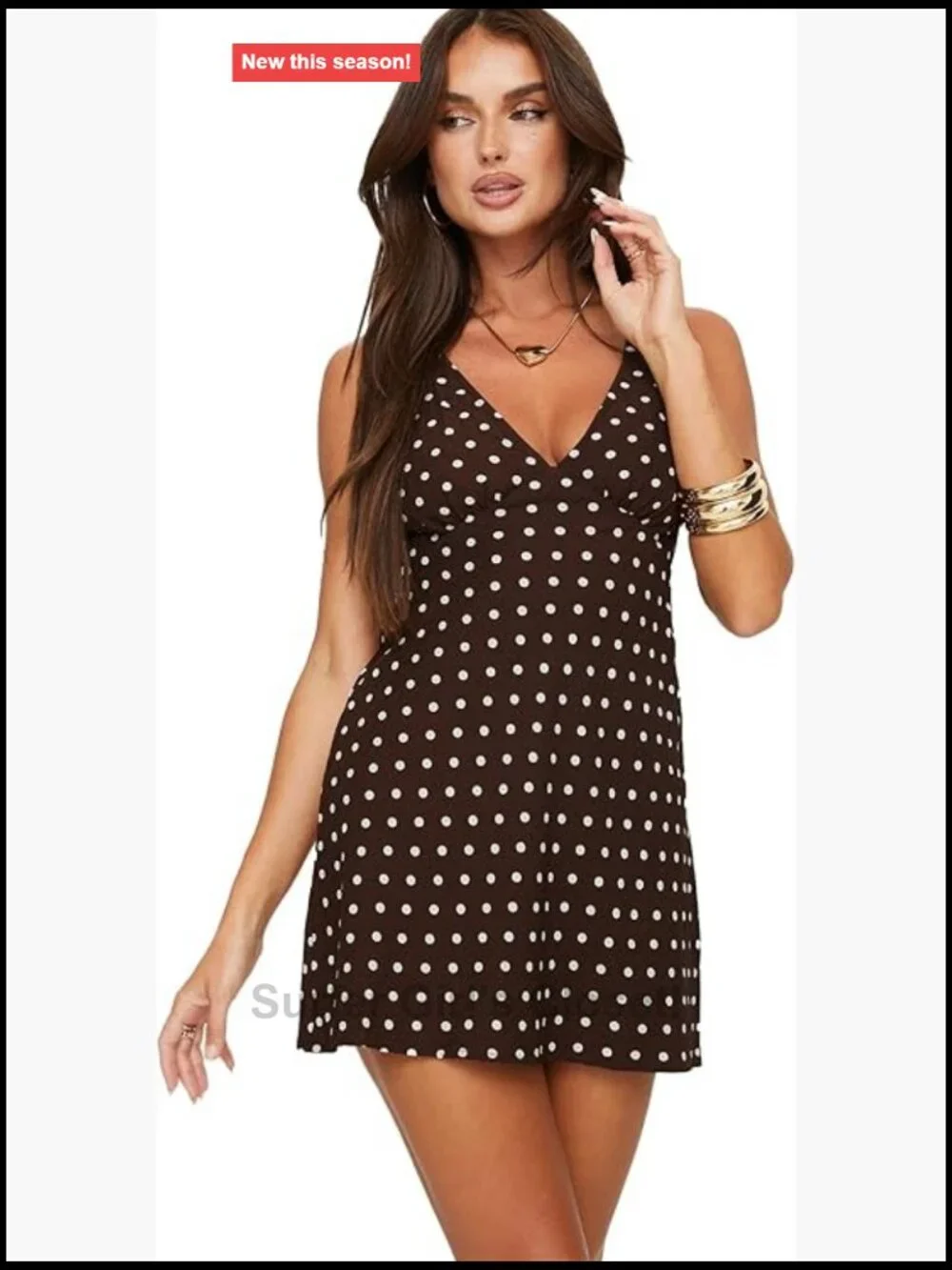 Princess Polly Nellie Mini Dress V-Neck A-Line Polka Dot Sleeveless